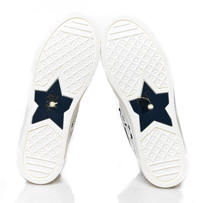 Christian Dior Canvas Embroidered Womens Walk'n' Dior Star High Top Sneakers 42 White Navy 6 of 8