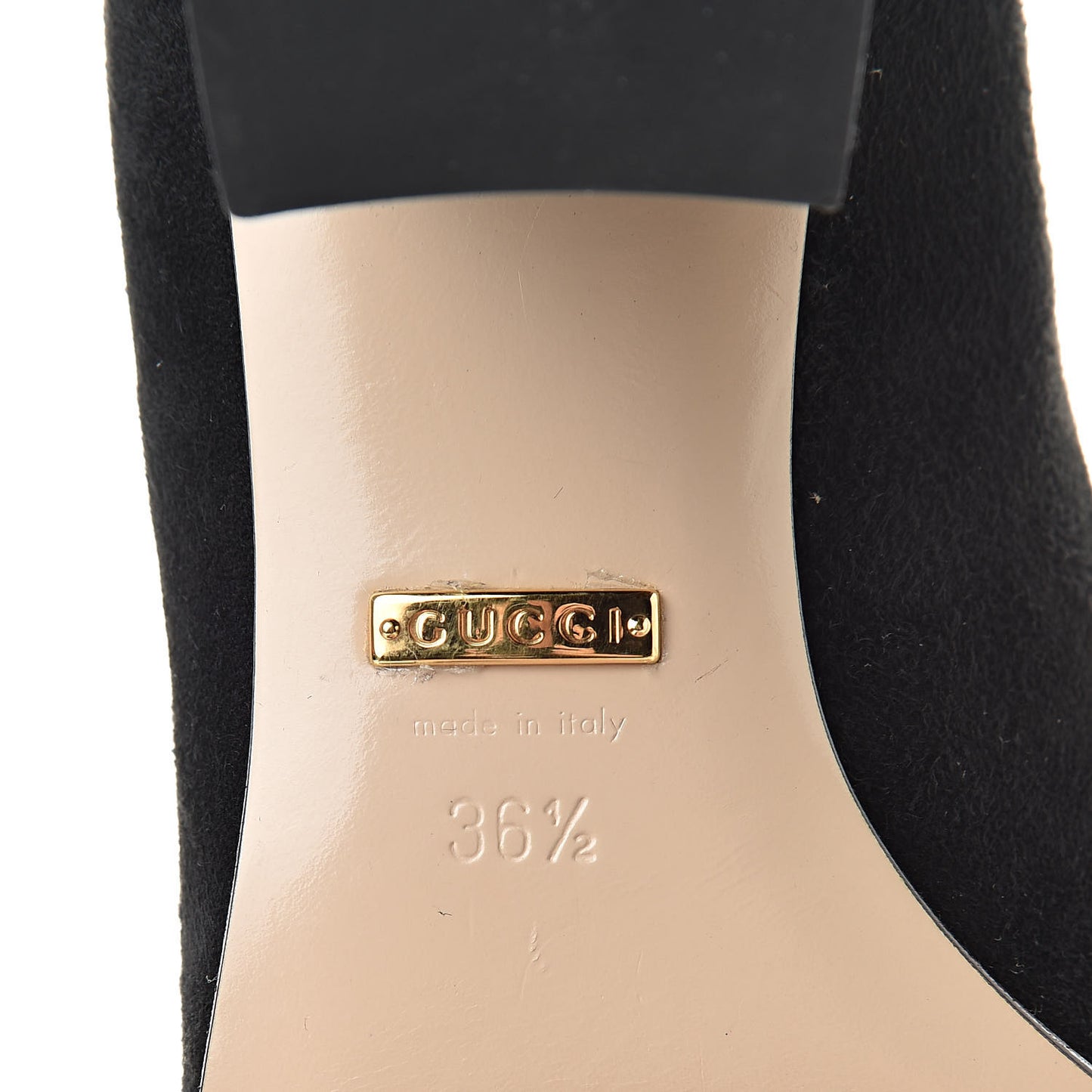 Kid Scamosciato GG Marmont Fringe 50mm Loafer Pumps 36.5 Black