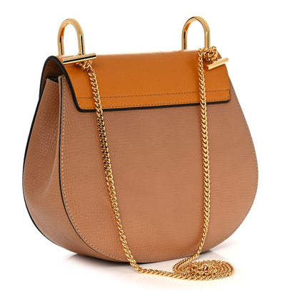 Chloe Grained Calfskin Lambskin Bi-Color Drew Shoulder Bag Wet Sand Sunflower 3 of 10