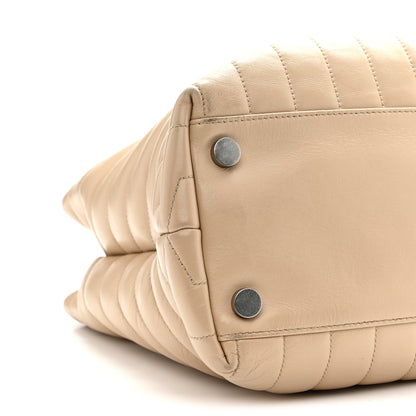 Saint Laurent Calfskin Y Quilted Monogram Large Loulou Shopper Nude Powder 15 of 16
