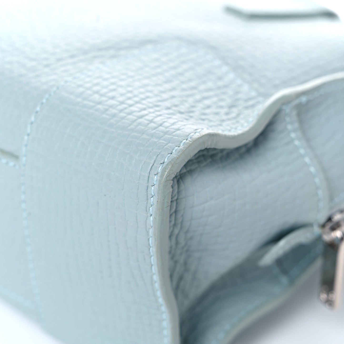 Calfskin Top Handle Bag Light Blue