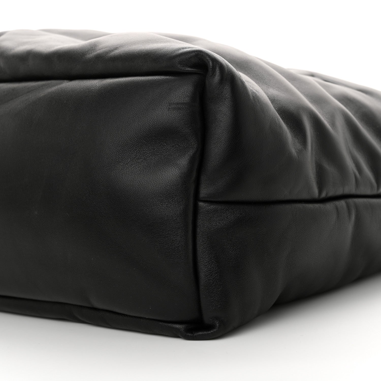 Saint Laurent Lambskin Wide Puffer Tote Black 9 of 10