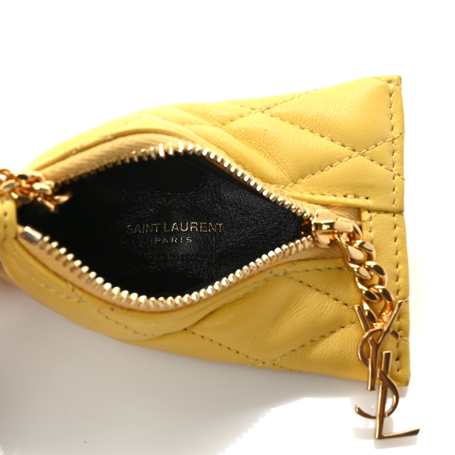 Saint Laurent Quilted Lambskin Berlingo Bag Charm Sunflower 5 of 6