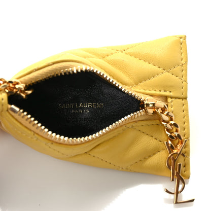 Saint Laurent Quilted Lambskin Berlingo Bag Charm Sunflower 5 of 6