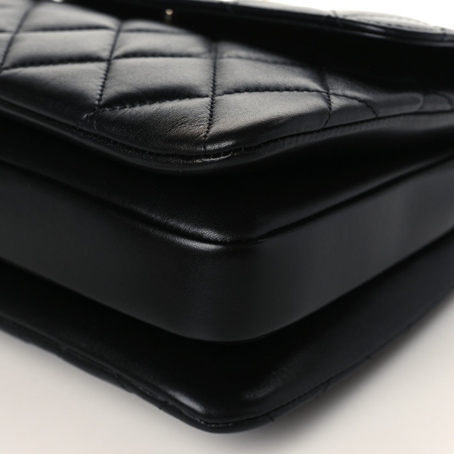 Lambskin Quilted Small Trendy CC Dual Handle Flap Bag Black