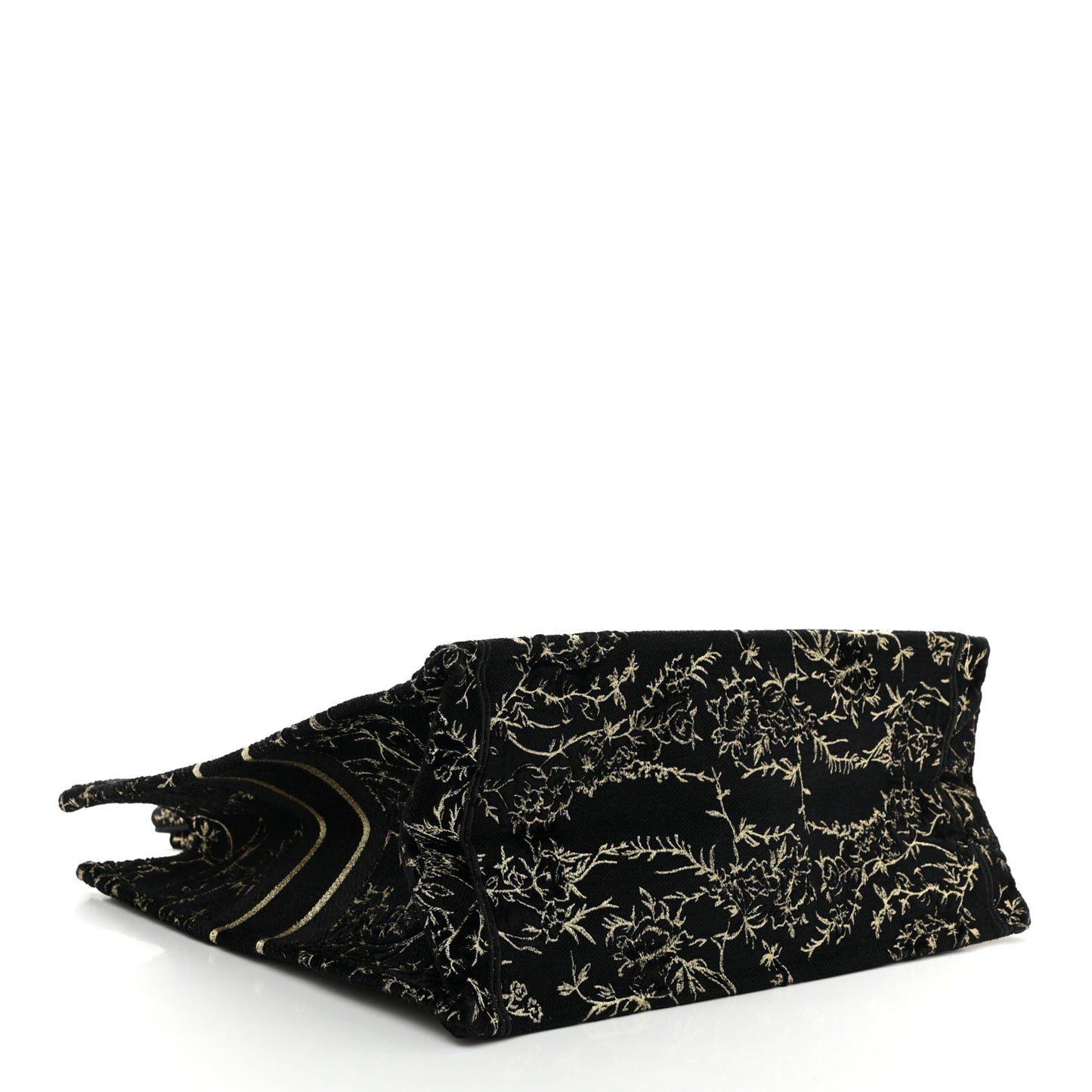 Velvet Jardin d'Hiver Embroidered Large Book Tote Black Gold
