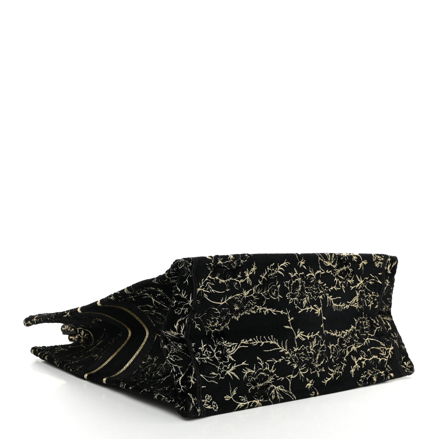 Christian Dior Velvet Jardin d'Hiver Embroidered Large Book Tote Black Gold 4 of 10
