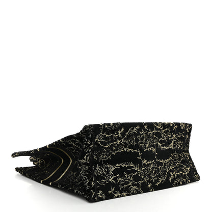 Christian Dior Velvet Jardin d'Hiver Embroidered Large Book Tote Black Gold 4 of 10