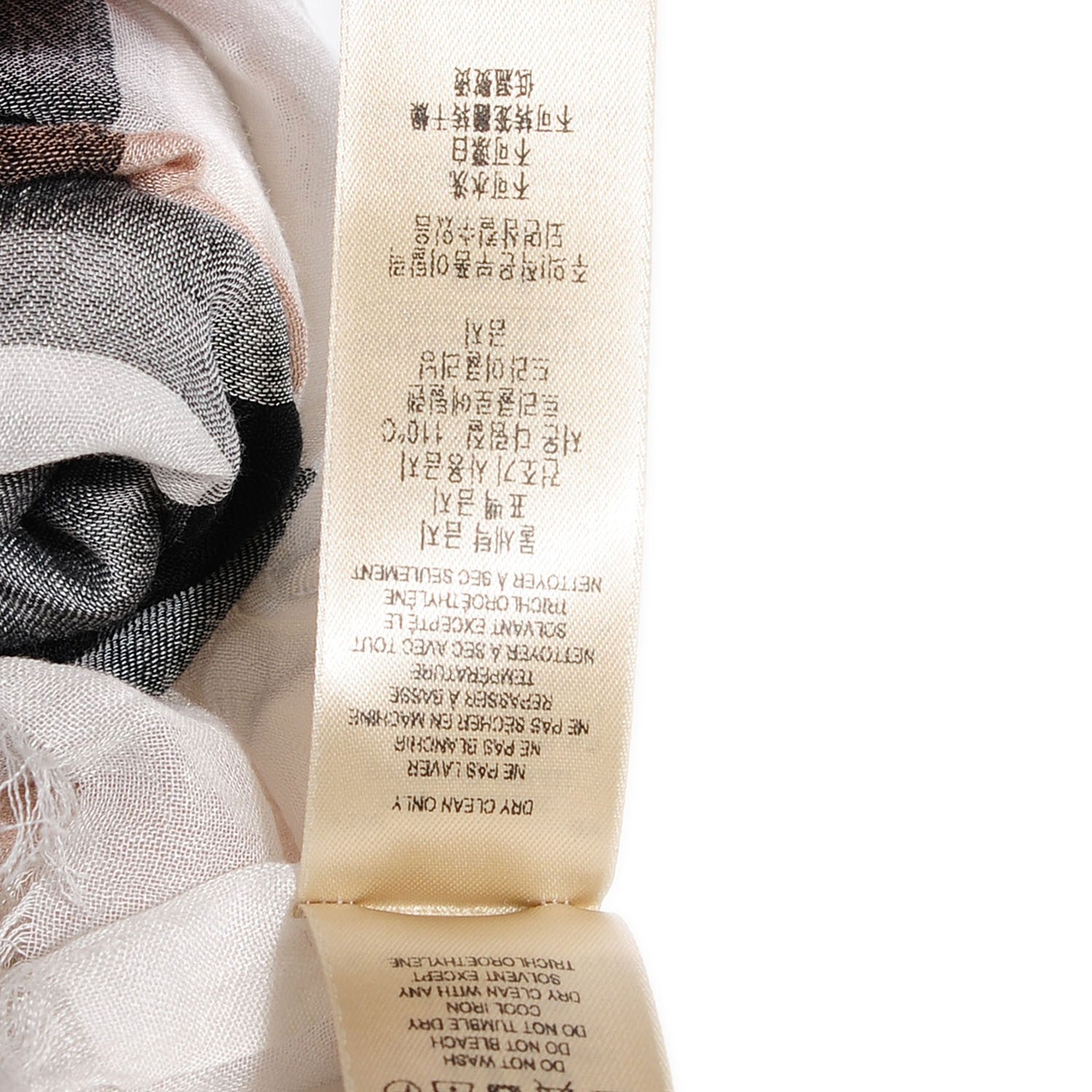 Burberry Modal Cashmere Silk Brit Sheer Mega Check Scarf Ivory 5 of 9