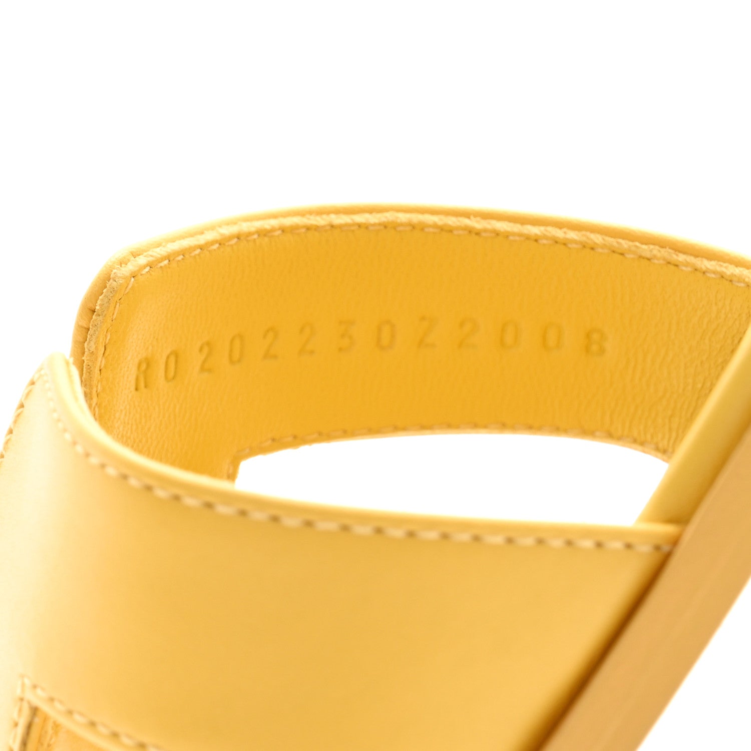 Hermes Calfskin Oran Sandals 37 Jaune Citron 7 of 9