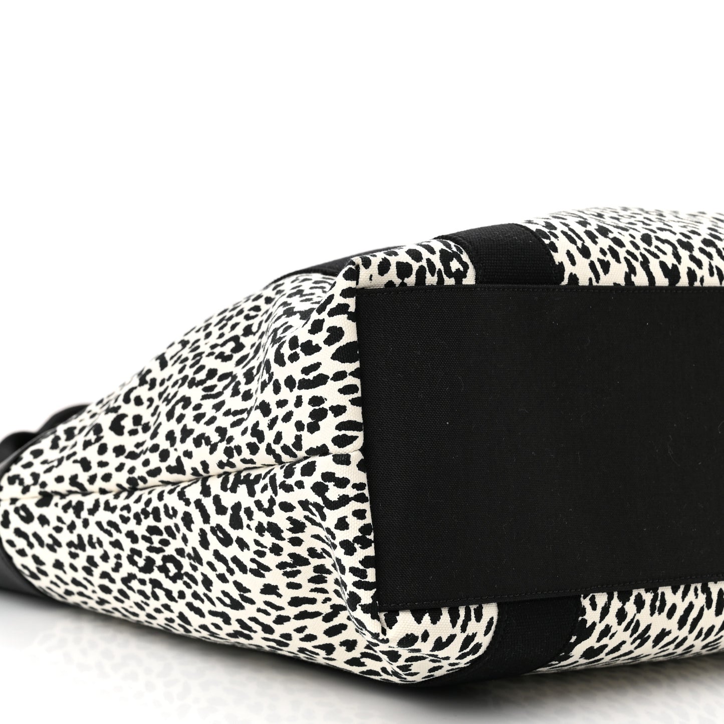 Canvas Leopard Olona Tote Black White