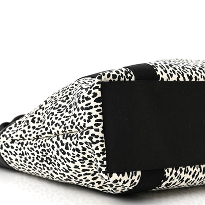 Saint Laurent Canvas Leopard Olona Tote Black White 9 of 10
