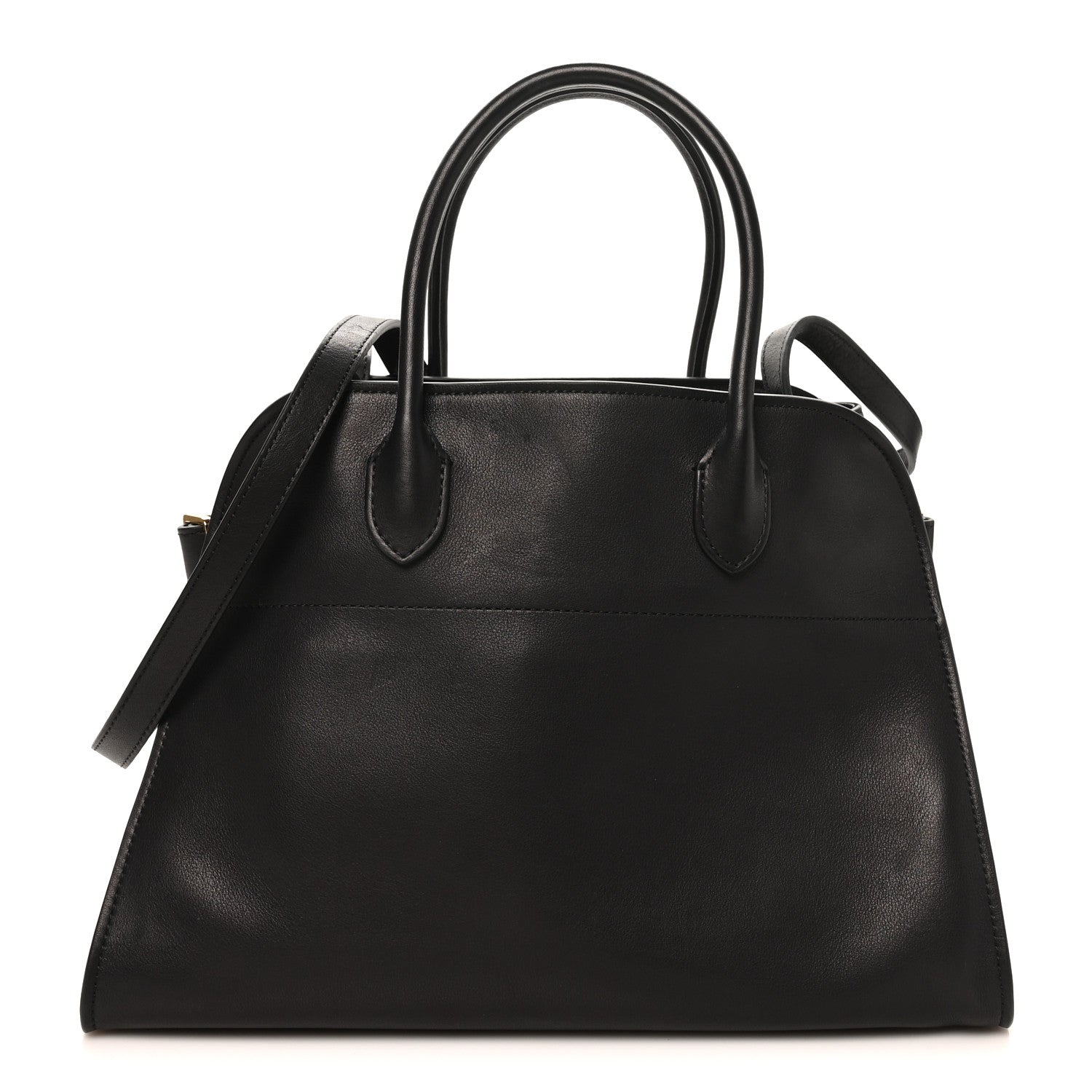 The Row Polished Saddle Calfskin Soft Margaux 12 Black 1 of 9