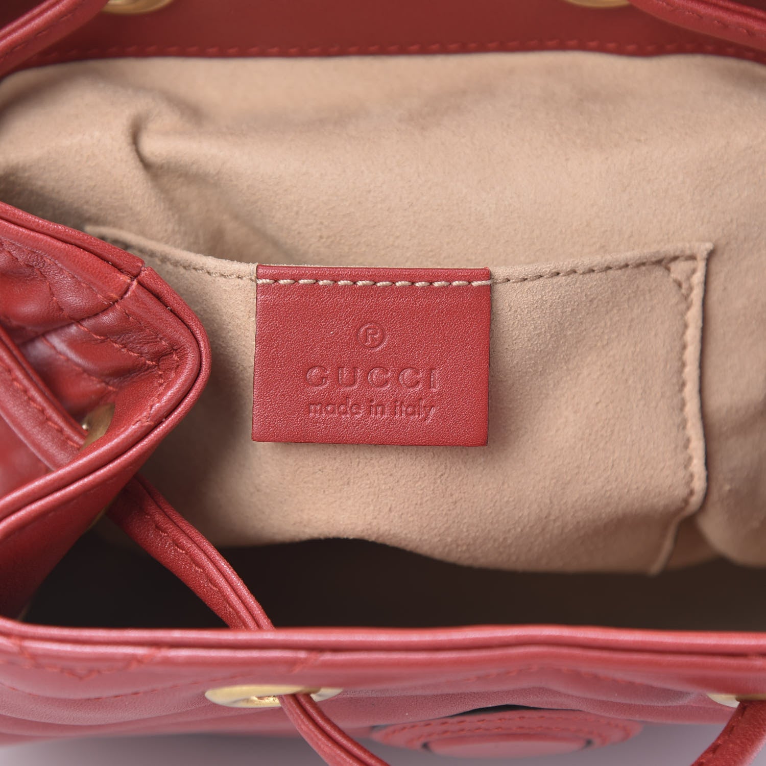 Gucci Calfskin Matelasse GG Marmont Flap Backpack Hibiscus Red 5 of 11