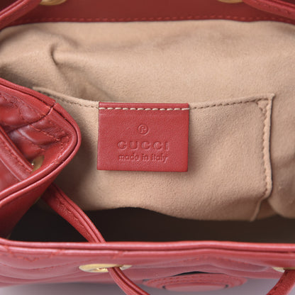 Gucci Calfskin Matelasse GG Marmont Flap Backpack Hibiscus Red 5 of 11