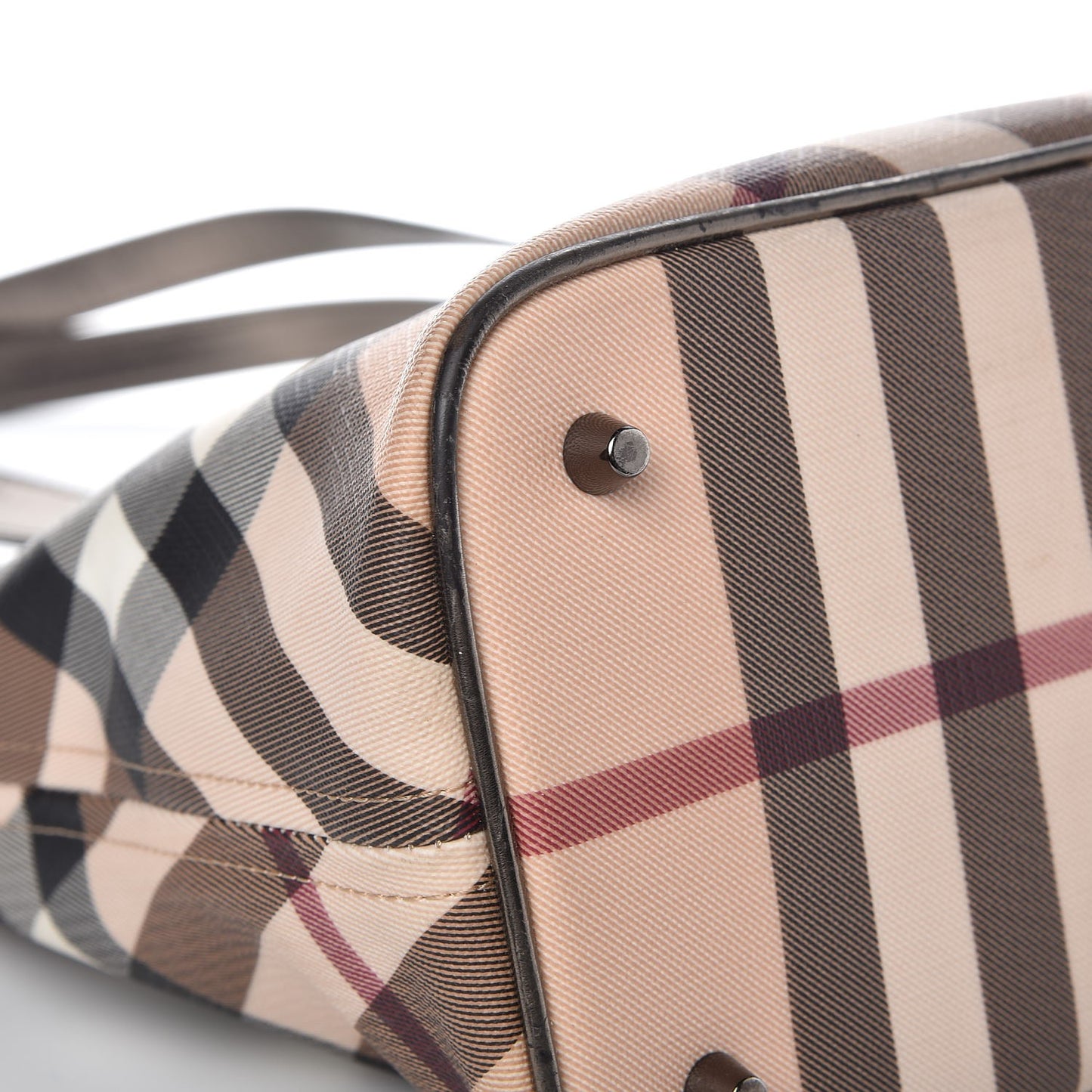 Patent Nova Check Shopper Tote Nickel