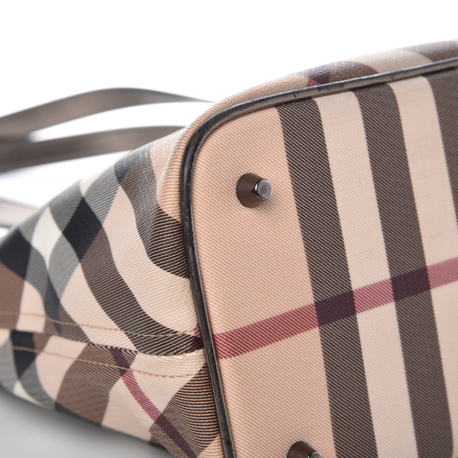 Burberry Patent Nova Check Shopper Tote Nickel 13 of 13