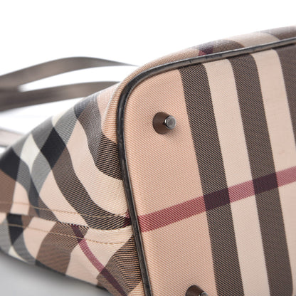 Burberry Patent Nova Check Shopper Tote Nickel 13 of 13