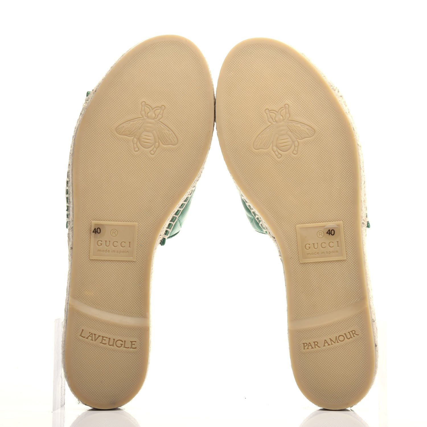 Gucci Nappa Matelasse GG Marmont Espadrille Slide Sandals 40 New Shamarock 6 of 11