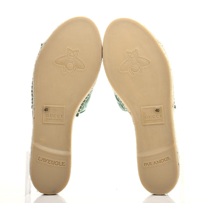 Gucci Nappa Matelasse GG Marmont Espadrille Slide Sandals 40 New Shamarock 6 of 11