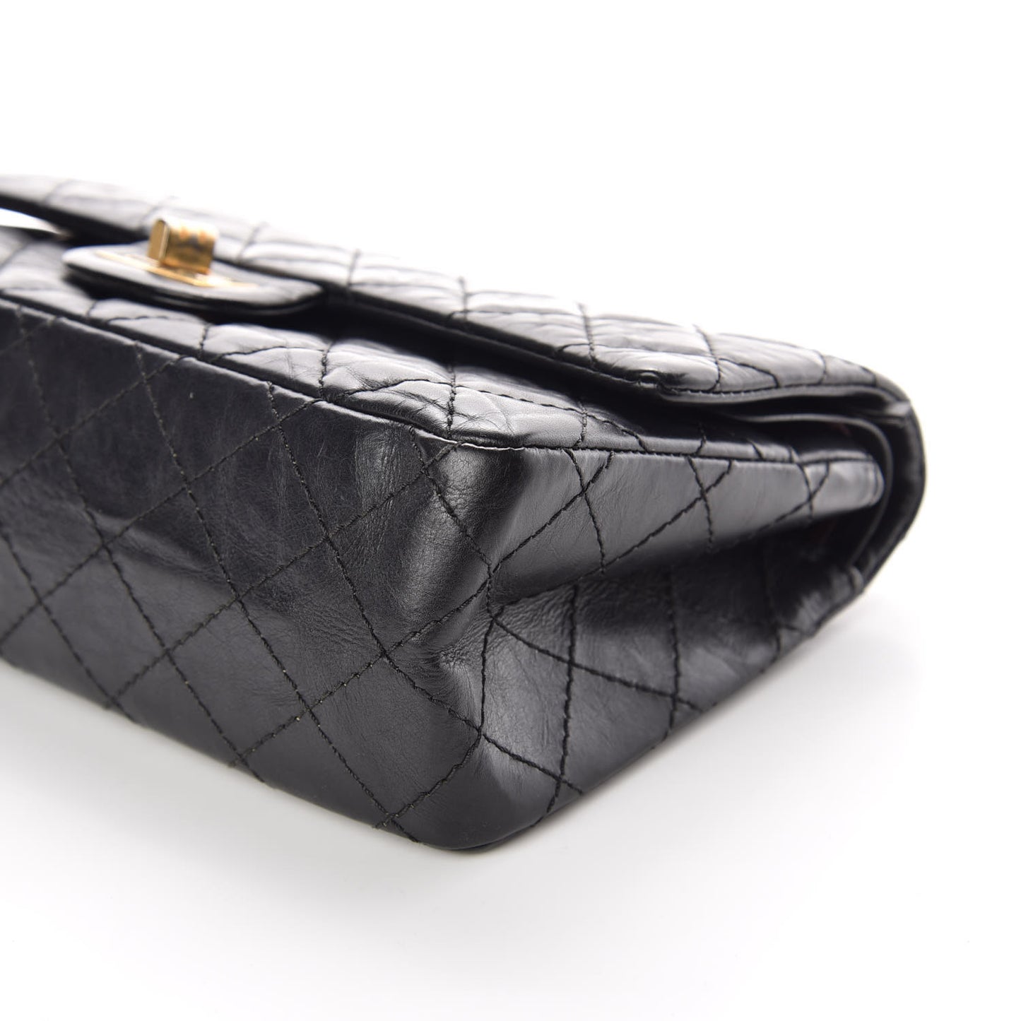 Aged Calfskin Quilted 2.55 Reissue 225 Flap Black