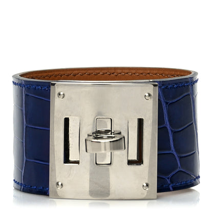Hermes Shiny Alligator Kelly Dog Bracelet T2 Bleu Electrique 1 of 4