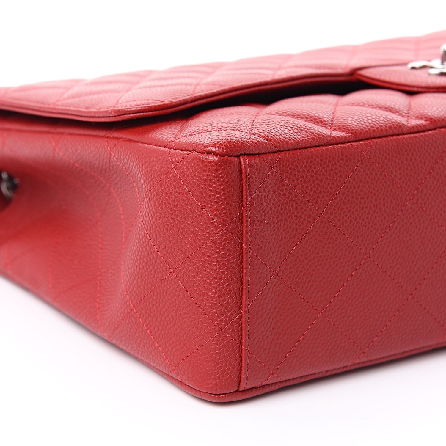 Chanel Caviar Quilted Maxi Single Flap Red 8 of 10