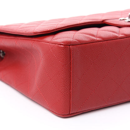 Chanel Caviar Quilted Maxi Single Flap Red 8 of 10