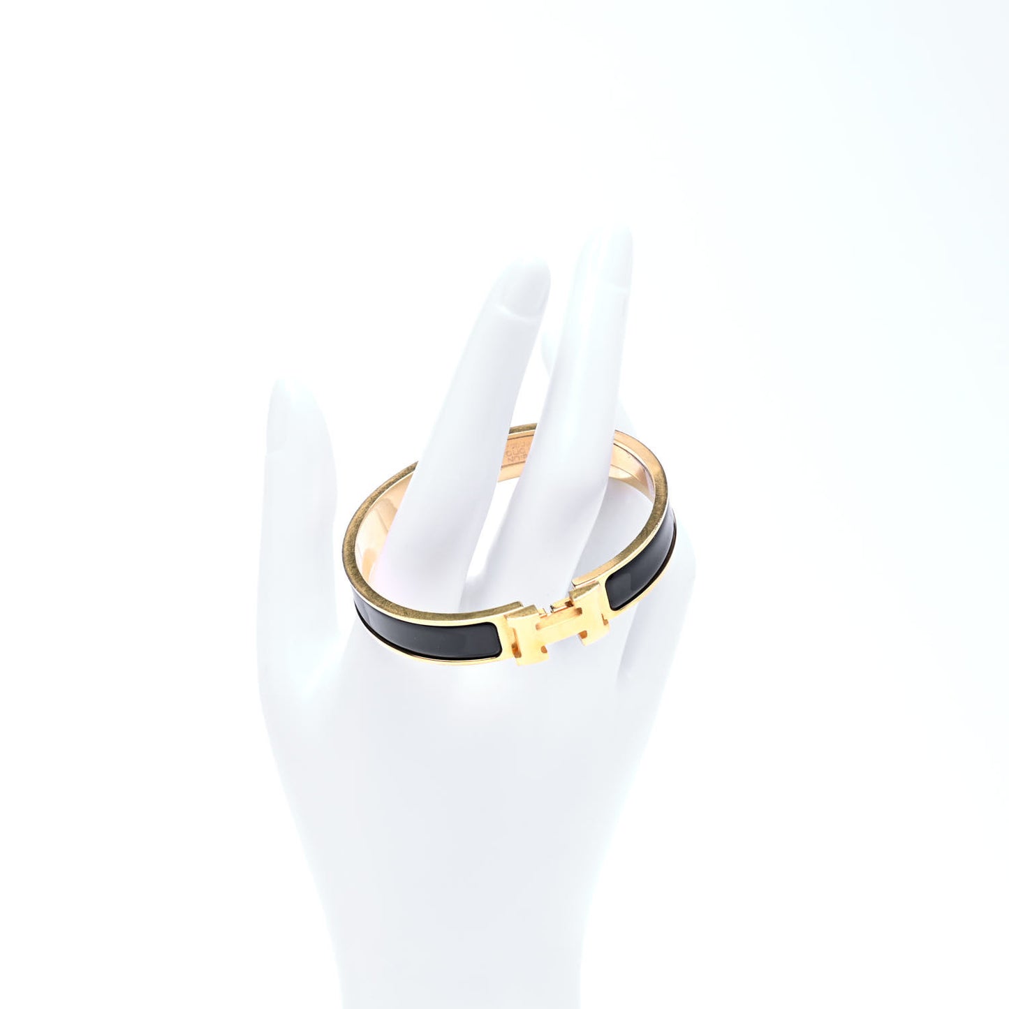Enamel Narrow Clic Clac H Bracelet GM Black