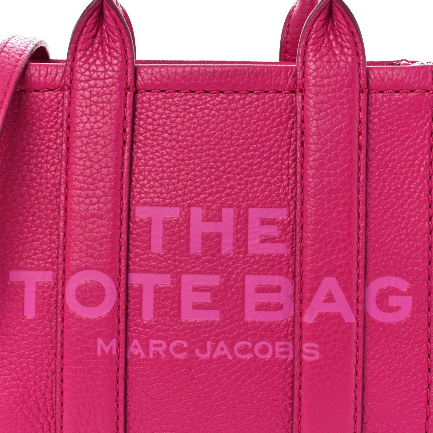 Marc Jacobs Grained Calfskin Mini The Tote Bag Lipstick Pink 7 of 9