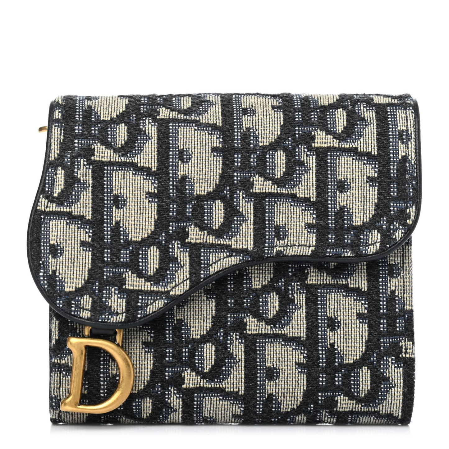 Oblique Saddle Lotus Wallet Blue
