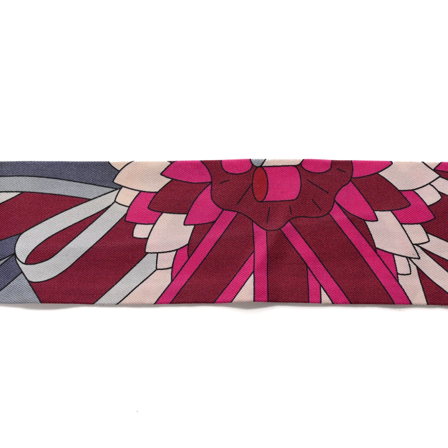 Silk Les Flots du Cheval Twilly Fuchsia Grenat Gris