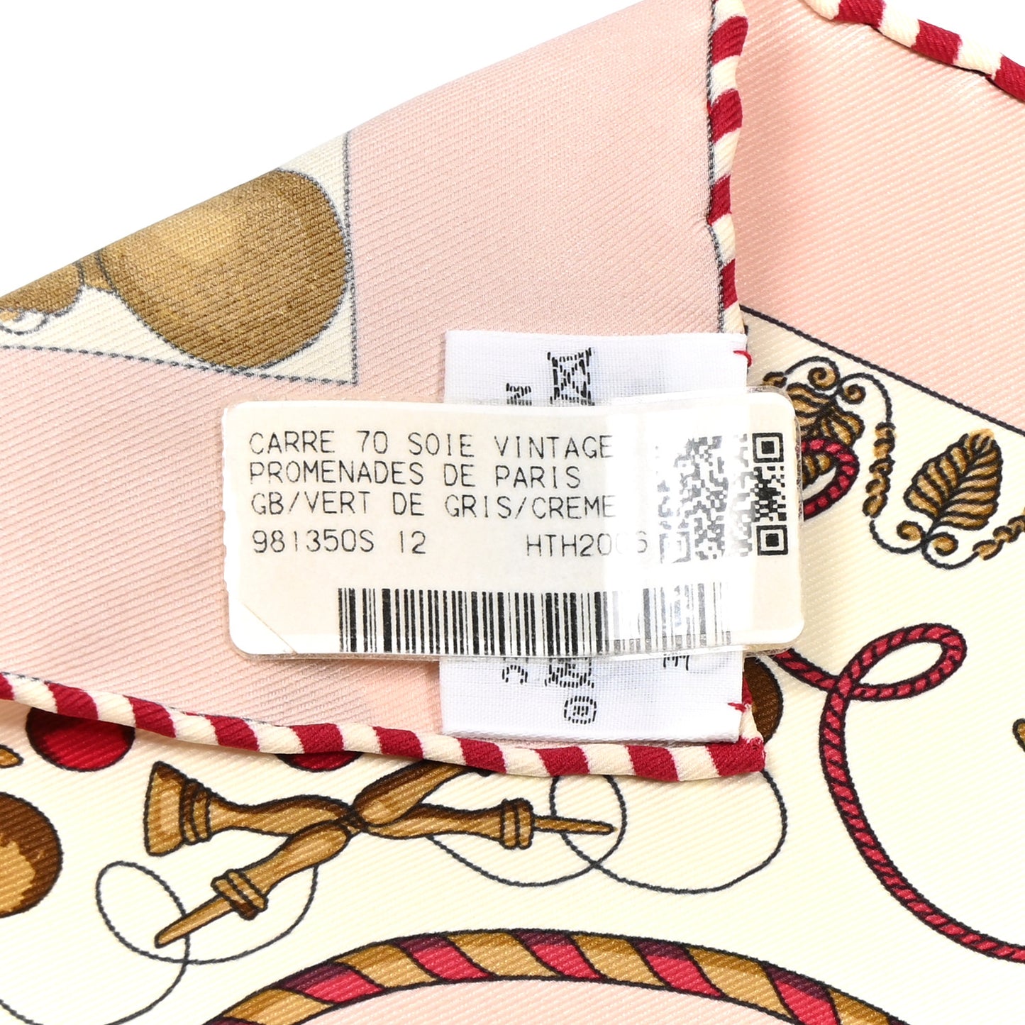 Silk Promenades de Paris Scarf 70 Vert De Gris Creme