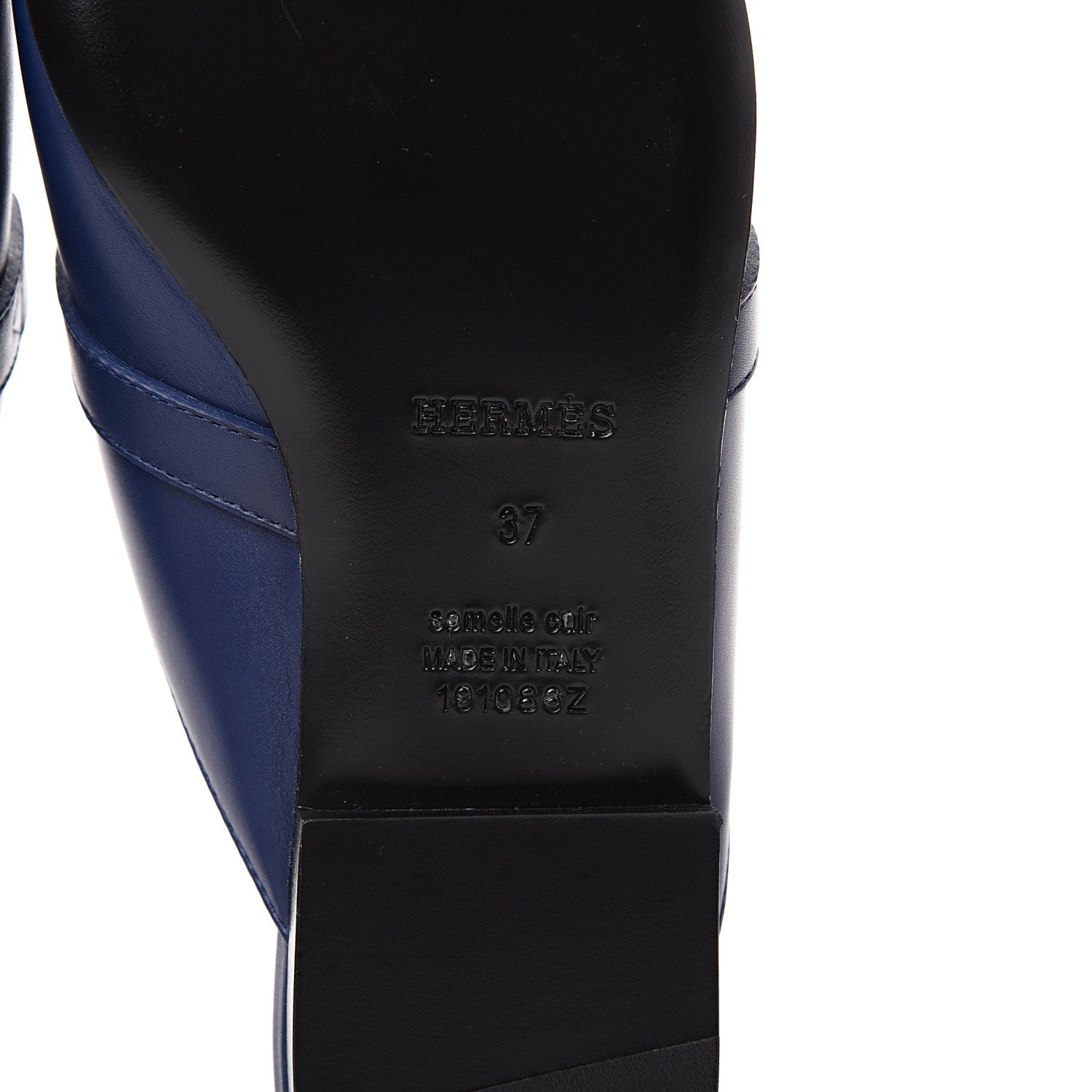 Hermes Calfskin Oz Mules 37 Bleu Maritime 6 of 10