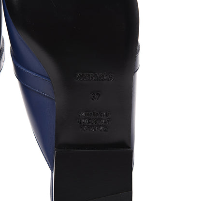 Hermes Calfskin Oz Mules 37 Bleu Maritime 6 of 10