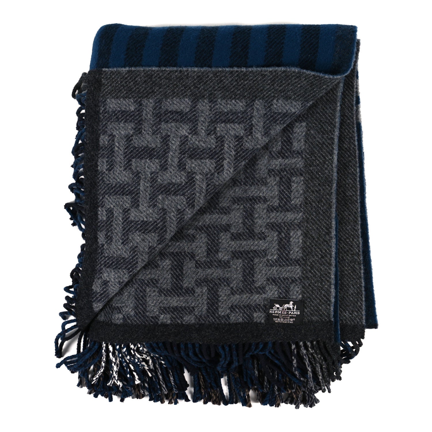 Hermes Wool Plaid Escapade Blanket 2 of 3