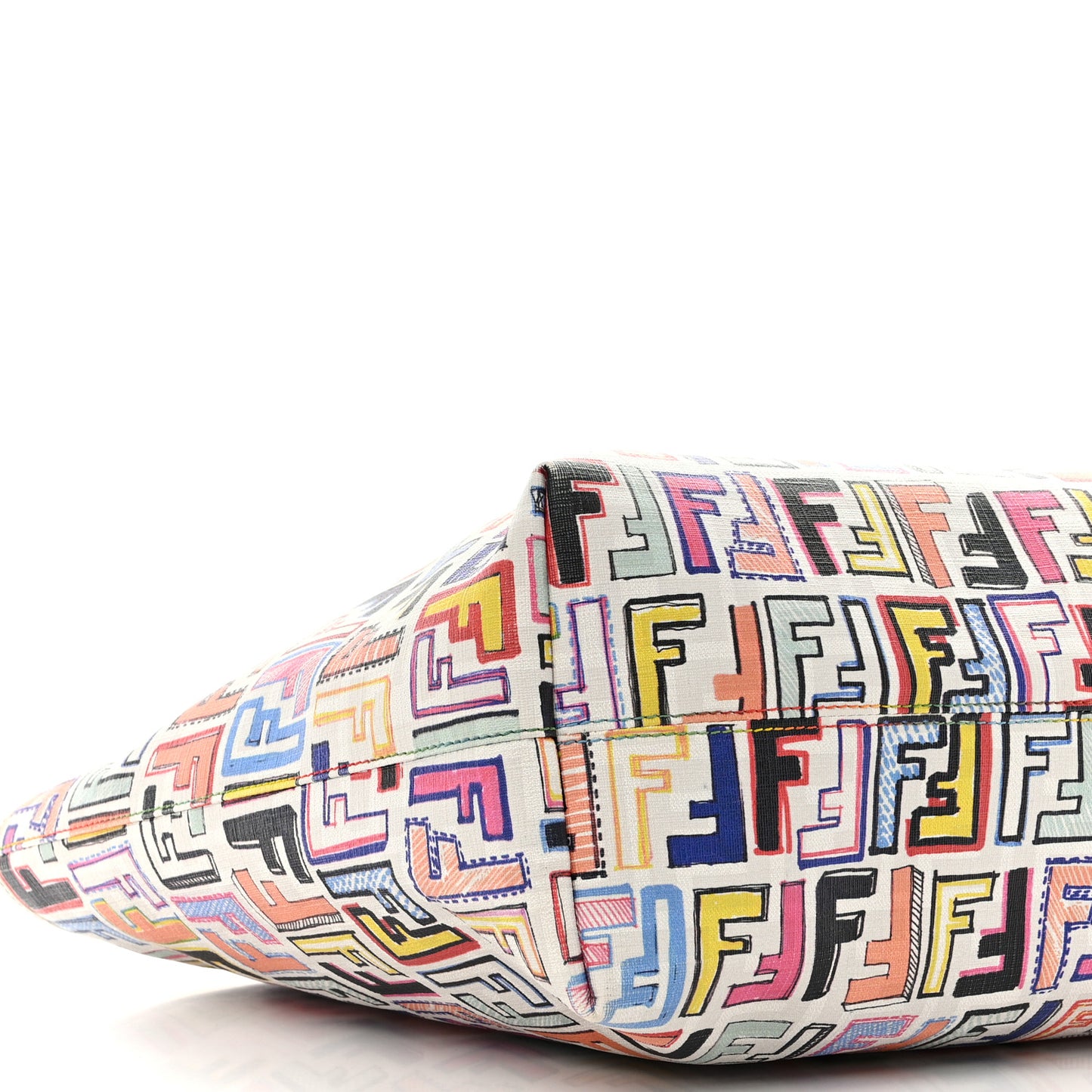 Zucca Spalmati FF Multicolor Medium Roll Tote Multicolor White
