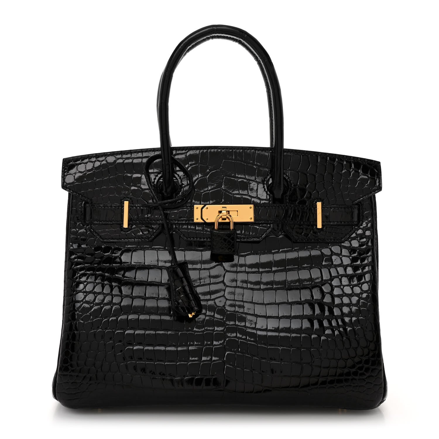 Hermes Shiny Porosus Crocodile Birkin 30 Black 1 of 13