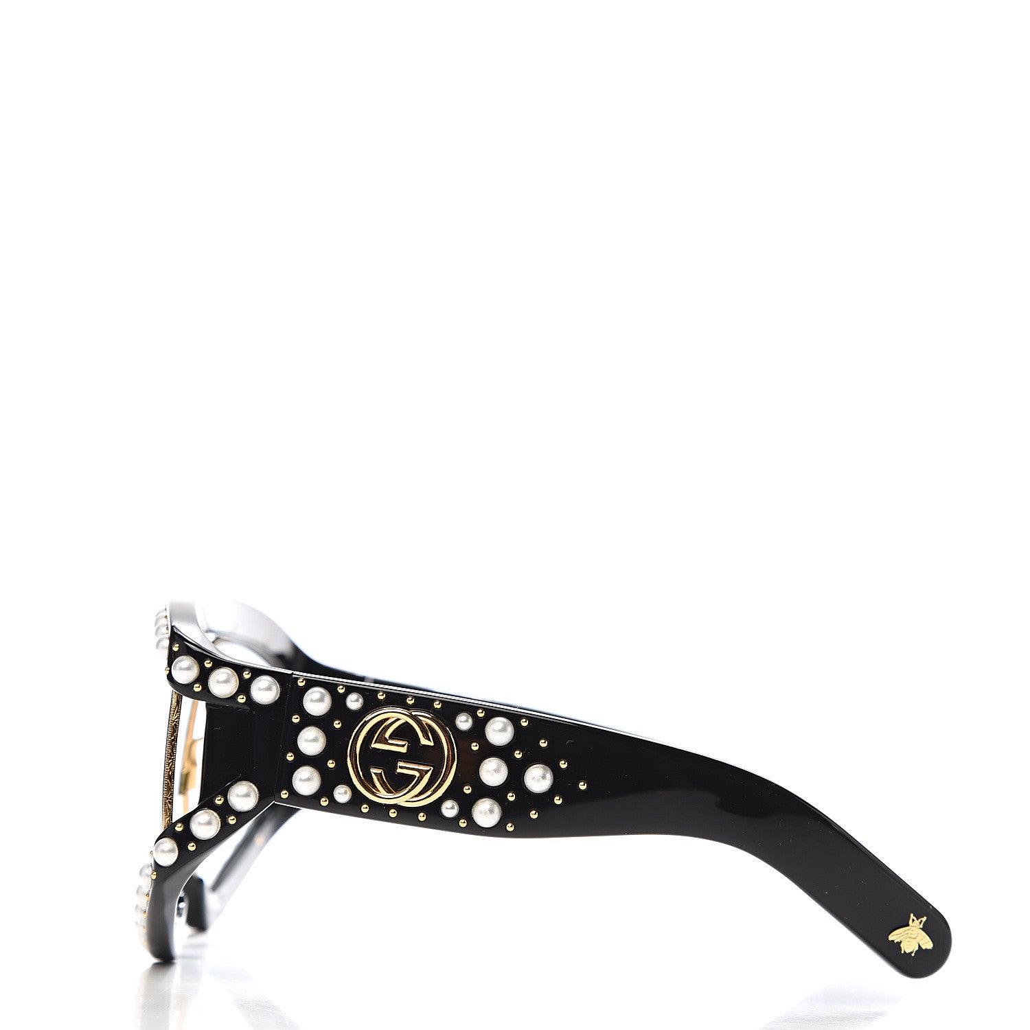 Gucci Acetate Pearl Rectangular Frame Sunglasses GG0234S Black 4 of 8