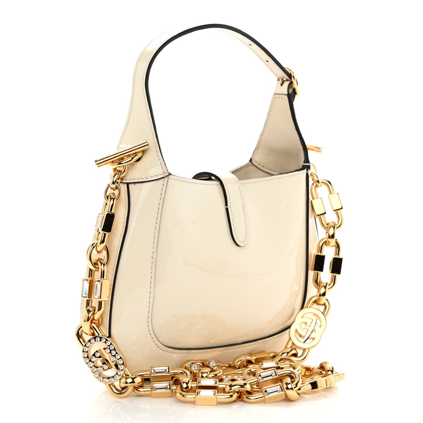 Patent Mini Jackie 1961 Crystal Hobo Mystic White