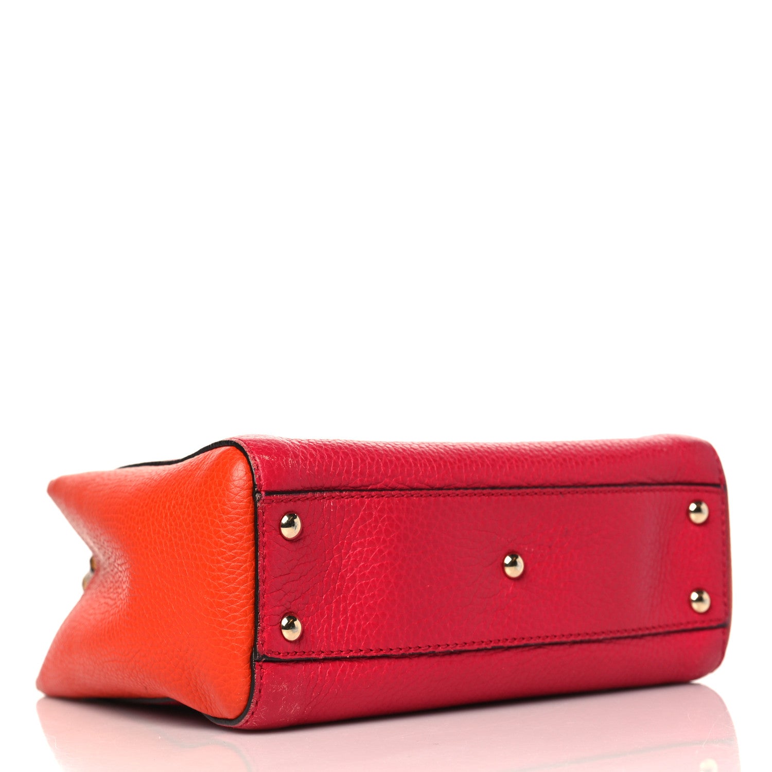 Gucci Calfskin Mini Bamboo Shopper Tote Fuchsia Orange 4 of 12