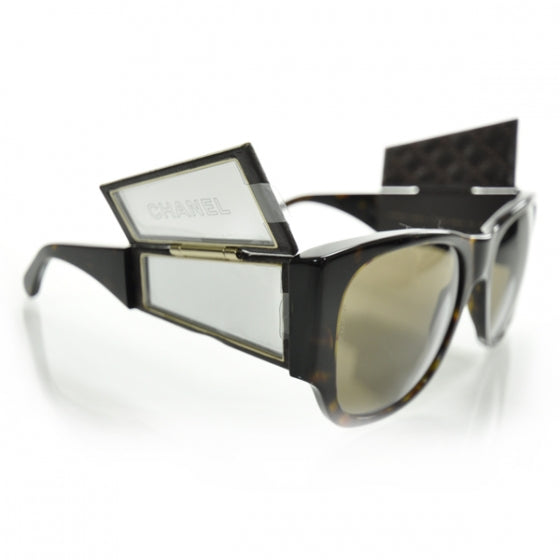 Chanel Tortoise Leather Quilted CC Sunglasses 5202-Q 9 of 9