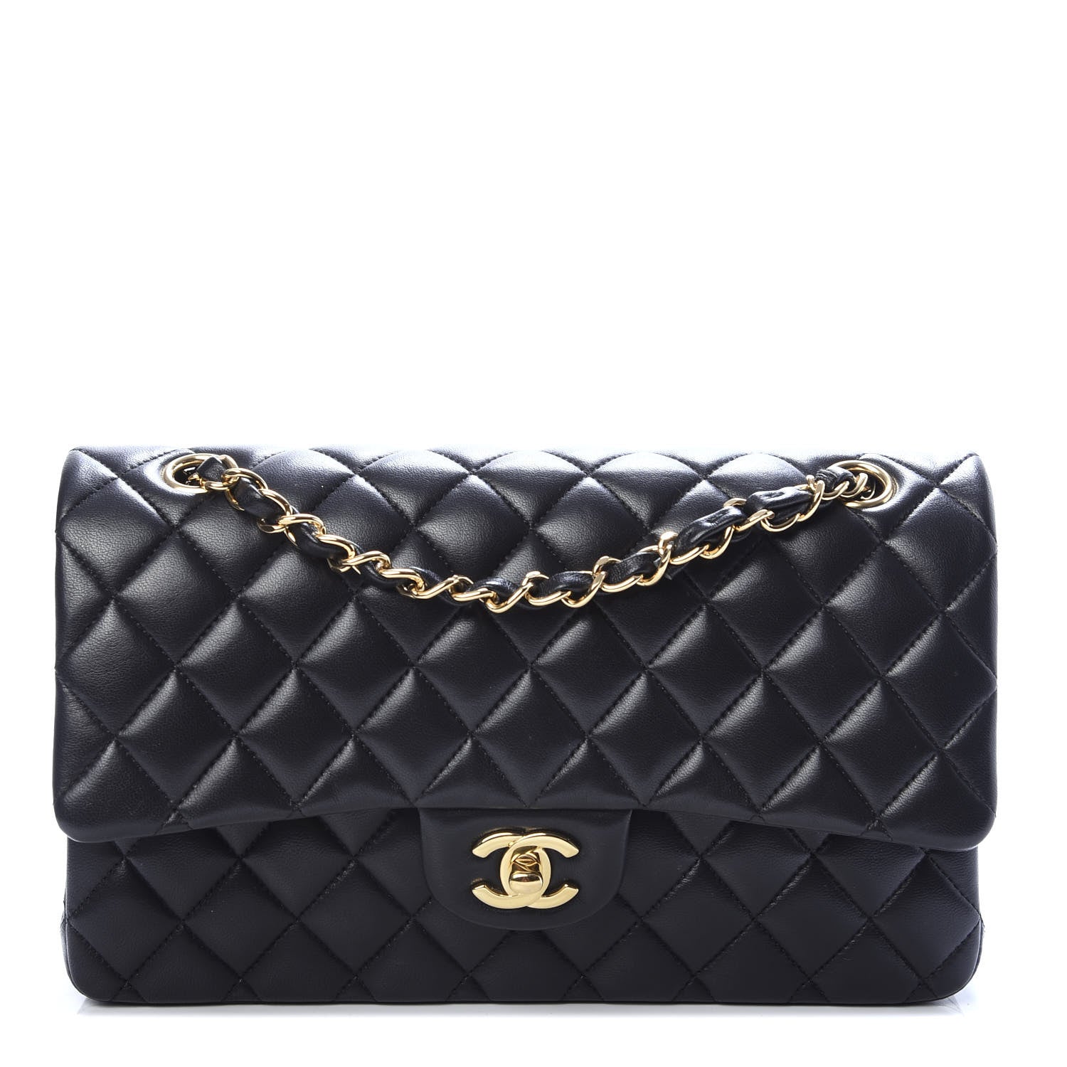 Chanel Lambskin Quilted Medium Double Flap Black 1 of 13