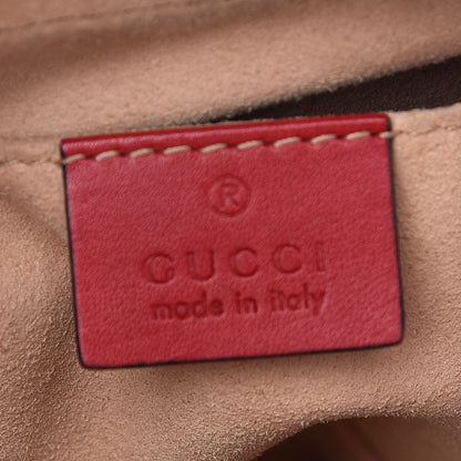 Gucci Calfskin Matelasse Mini GG Marmont Chain Shoulder Bag Hibiscus Red 8 of 10