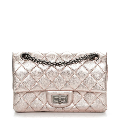Chanel Metallic Lambskin Quilted 2.55 Reissue 224 Flap Pink 1 of 7