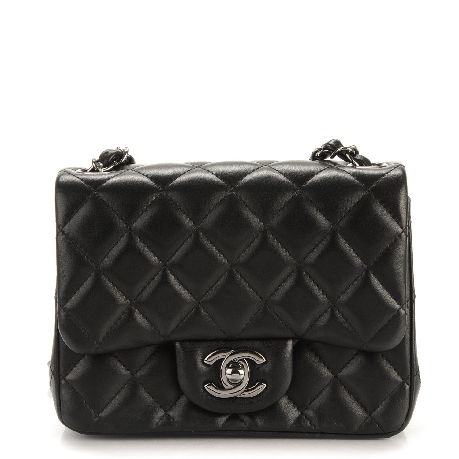 Chanel Lambskin Quilted Mini Square Flap Black 1 of 8