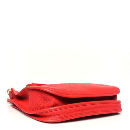 Hermes Taurillon Clemence Evelyne III PM Rouge De Coeur 4 of 10