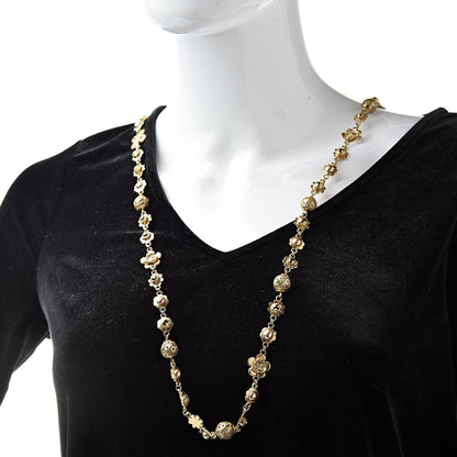 Chanel Pearl Camellia CC Long Necklace Gold 2 of 4