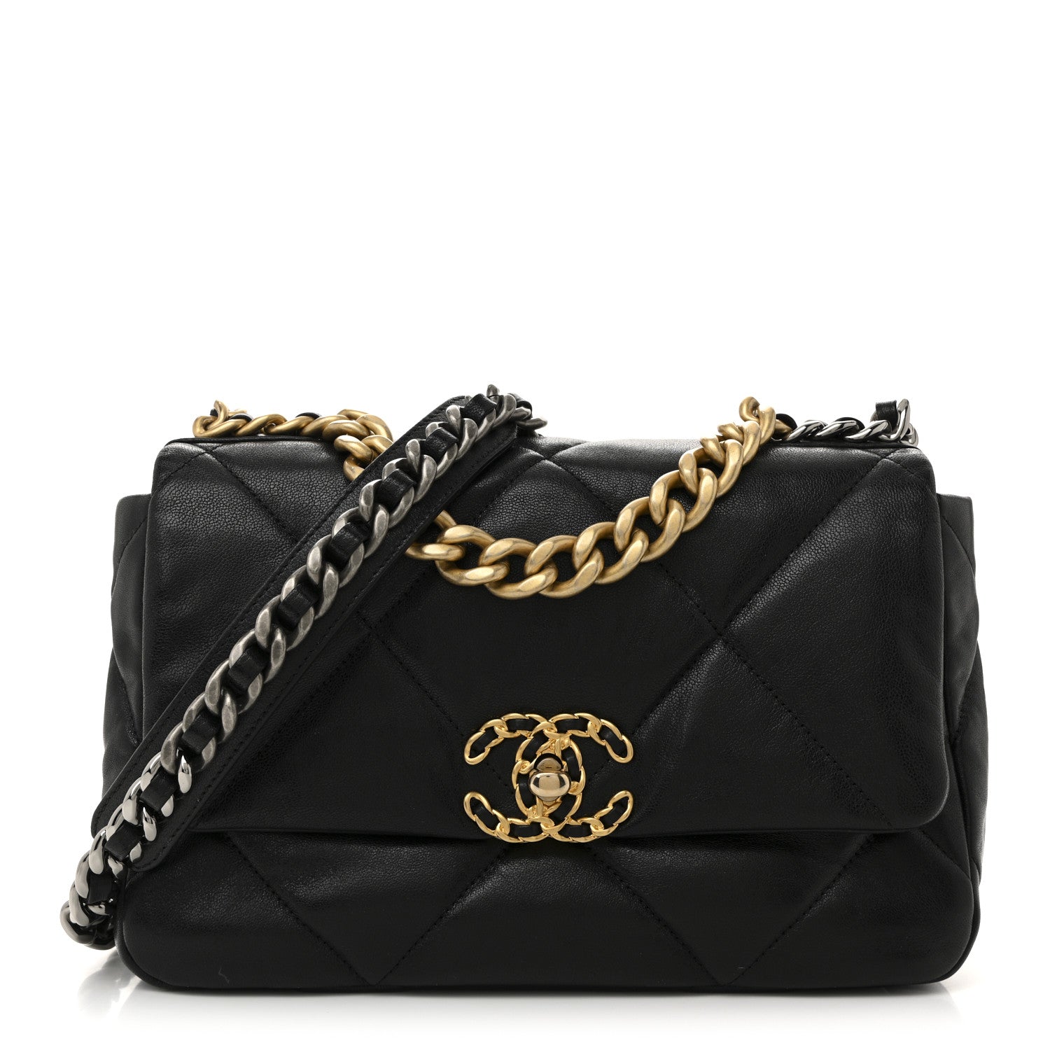 Chanel Lambskin Quilted Medium Chanel 19 Flap Black 1 of 13