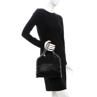 Stella McCartney Shaggy Deer Mini Falabella Fold Over Tote Black 3 of 8
